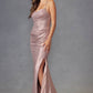 Juliet JT2494S Dress Sleeveless Metallic Fitted Evening Gown