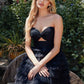 Juliet JT921H Dress Strapless Tulle Ruffles Cocktail Gown