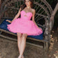 Juliet JT921H Dress Strapless Tulle Ruffles Cocktail Gown