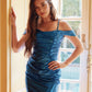 Juliet JT945K Dress Metallic Off Shoulder Fitted Cocktail Dress
