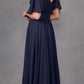 Juliet JTM14F Long A-Line Flutter Mid-Length Sleeve Evening Gown