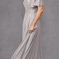 Juliet JTM14F Long A-Line Flutter Mid-Length Sleeve Evening Gown