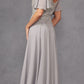 Juliet JTM14F Long A-Line Flutter Mid-Length Sleeve Evening Gown