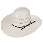 Justin Bardin open crown shantung straw cowboy hat in ivory by HatCountry, three-quarter view