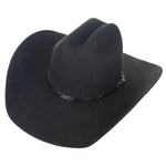 HatCountry Justin Rock Creek black wool felt cowboy hat, three-quarter view