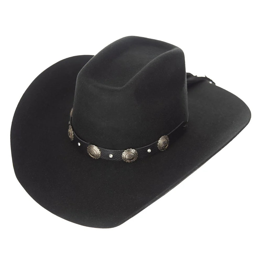 HatCountry Justin Miley black wool felt cowboy hat, three-quarter view
