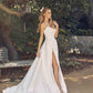 Nox Anabel JW938 Floor Length A-Line Sweep Train Gown High Slit Strapless