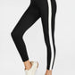 Trophy Yoga side split yoga leggings made in USA, black leggings with side slits