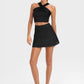 Trophy Yoga criss cross tennis crop top, USA-made athletic shirt in a fitted style