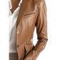 Jack Brown Leather Blazer – Elegant Leather Blazer for Women