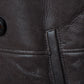 Jozefs 3/4 Length Brown Shearling Buttoned Coat