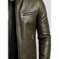 James Leather Green Jacket - Men Leather Jacket Green