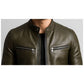 James Leather Green Jacket - Men Leather Jacket Green