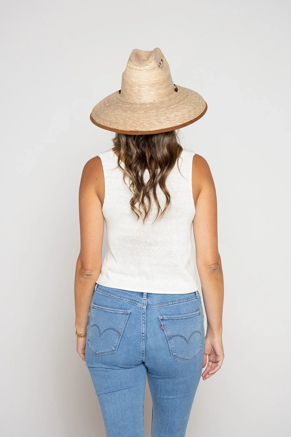 Peter Grimm Jamir straw lifeguard hat with wide brim and chin cord