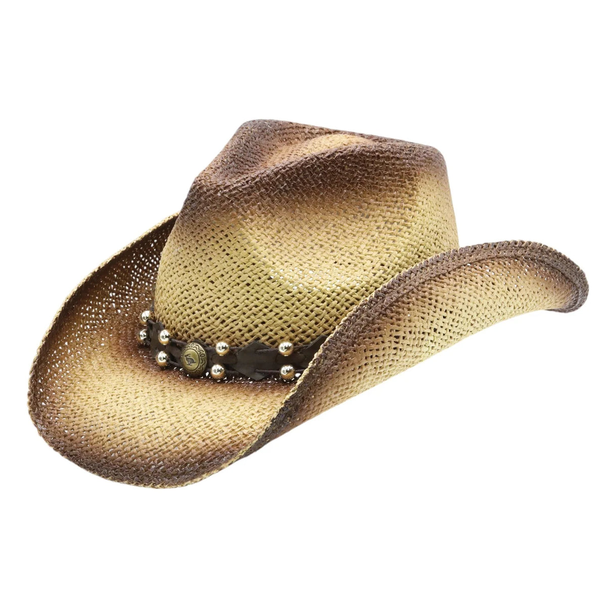 Peter Grimm Jannie straw cowboy hat in a natural woven design with a classic western crown and brim