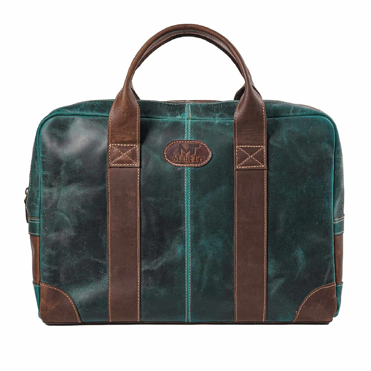Classy Leather Bags MaheTri Jefferson briefcase with sturdy leather construction, top handle, and sleek design for professional use.