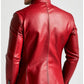 Joshua Red Leather Jacket - Leather Jacket for Men Red