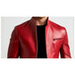 Joshua Red Leather Jacket - Leather Jacket for Men Red