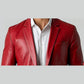 Jude Red Leather Blazer – Bold Leather Blazer for Men