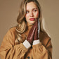 Julietta (brown) - Lambskin leather gloves with plush rabbit fur lining and touchscreen feature