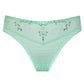Samanta Juno Mint Sheer Mesh Tulle Embroidered Tanga Panty
