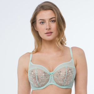 Sheer Mesh Embroidered Full Coverage Bra Juno-0