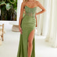Nox Anabel K1520 Strapless Sheer Boned Waistline Ruched Hip Dress