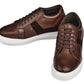 CALTO - K1532 - 3 Inches Taller (Coffee Brown) - Lightweight Leather Sneakers