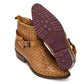 CALTO - K30524 - 3.3 Inches Taller (Light Brown) - Woven Buckle High-Top Ankle Zip-Up Boots