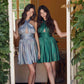 Nox Anabel K822 Short Halter Top Pleated Homecoming Dress