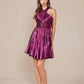 Nox Anabel K822 Short Halter Top Pleated Homecoming Dress