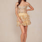 Nox Anabel K856 Short Off the Shoulder A-Line Tiered Skirt Dress