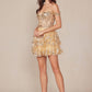 Nox Anabel K856 Short Off the Shoulder A-Line Tiered Skirt Dress