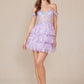 Nox Anabel K856 Short Off the Shoulder A-Line Tiered Skirt Dress