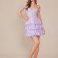 Nox Anabel K856 Short Off the Shoulder A-Line Tiered Skirt Dress