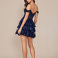 Nox Anabel K856 Short Off the Shoulder A-Line Tiered Skirt Dress