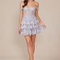 Nox Anabel K856 Short Off the Shoulder A-Line Tiered Skirt Dress