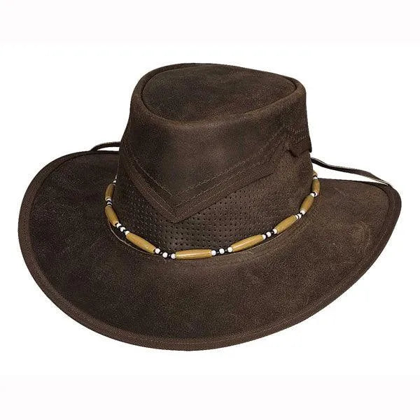 HatCountry Bullhide Kanosh leather Australian hat in dark brown with a classic wide brim