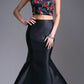 Cinderella Divine KC1737 Two-Piece Gown Embroidered Crop Top