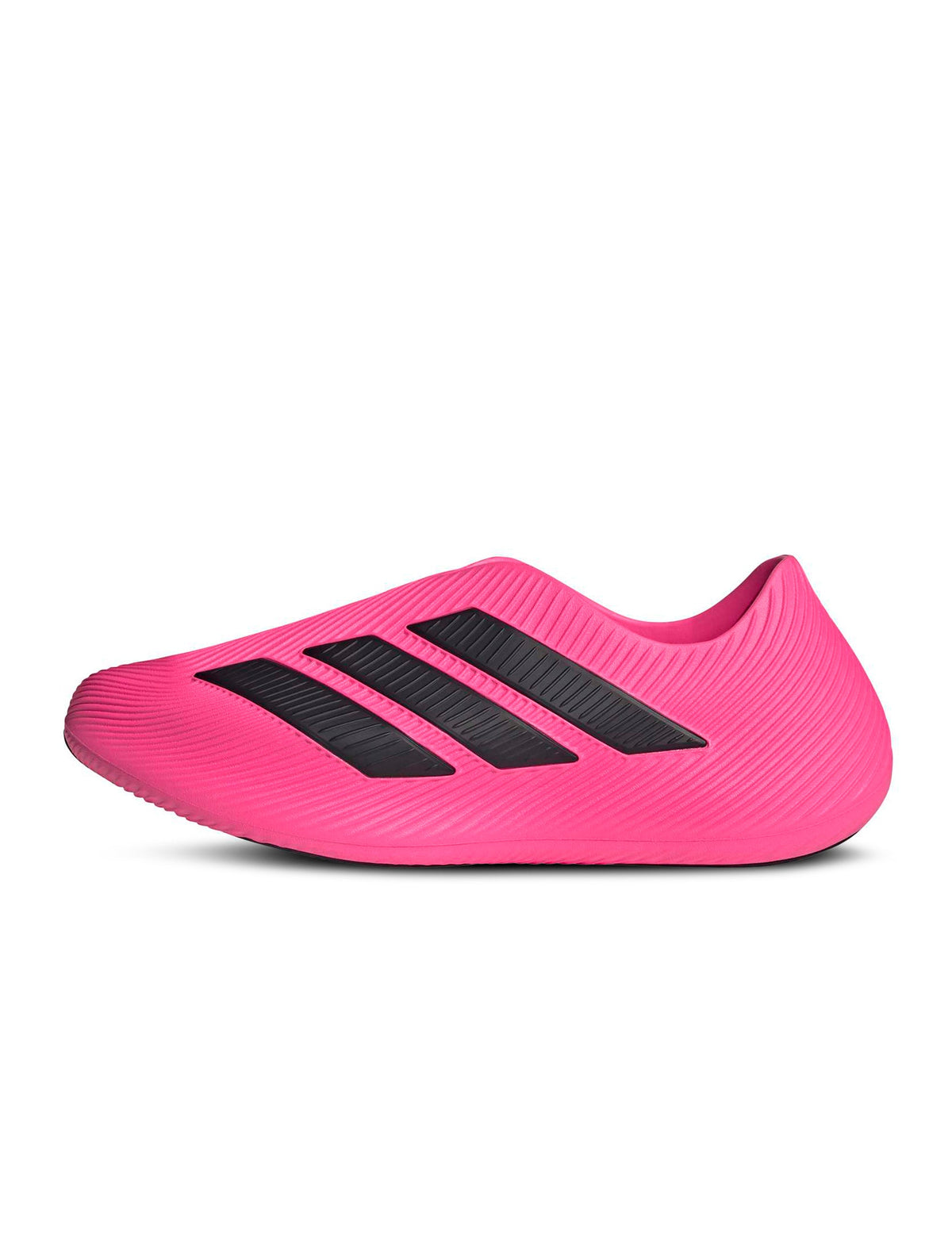 Adidas men's Purechill pink footwear viewed from the left side, showcasing the stylish design and comfortable fit.