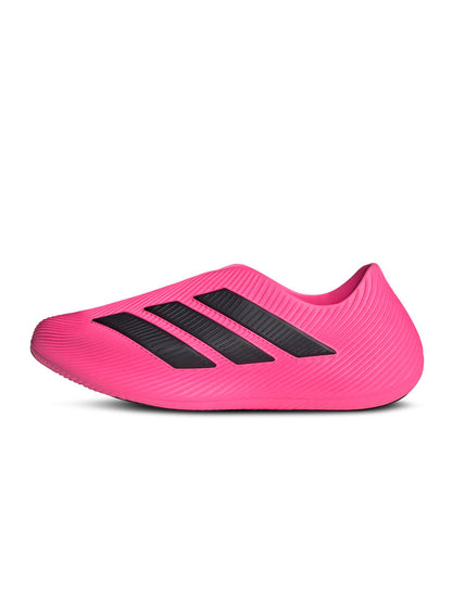 Adidas men's Purechill pink footwear viewed from the left side, showcasing the stylish design and comfortable fit.