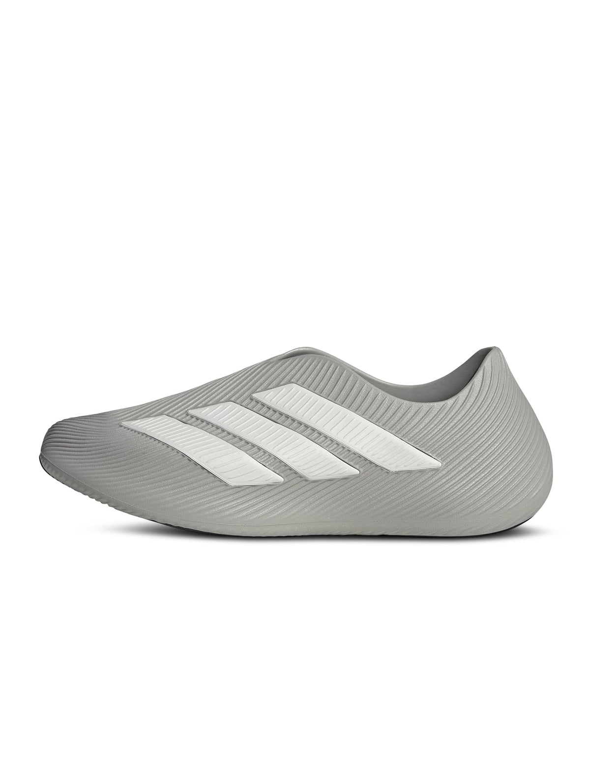 Adidas men's Purechill grey footwear shown from the left side, highlighting the sleek design and comfortable fit.