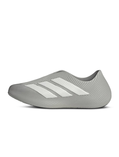 Adidas men's Purechill grey footwear shown from the left side, highlighting the sleek design and comfortable fit.