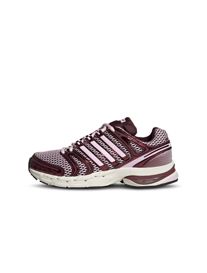 Pink Adidas Womens Adistar Control 5 running shoes shown from the left side lateral view.