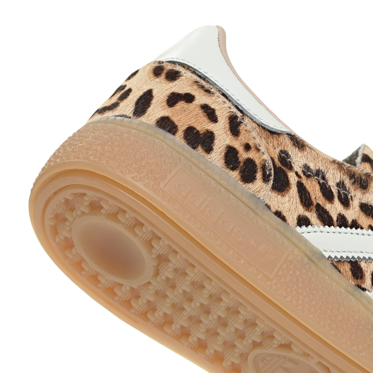 Adidas Women's Handball Spezial footwear in Magic Beige, detailed side view on white background