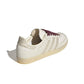 Adidas Women's Samba OG cream and maroon sneakers, back and side view showing classic design and white outsole.