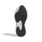 White and gold Adidas men's Purechill footwear shown from the bottom view, featuring a sleek design and textured sole.