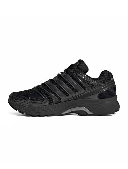 Adidas Mens Control 5 black men's footwear, side medial view with white sole