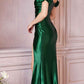 Cinderella Divine KV1056 Fitted Gathered Satin Gown