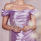 Cinderella Divine KV1056 Fitted Gathered Satin Gown